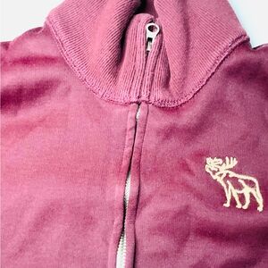 Abercrombie & Fitch XL Full Zip Sweatshirt Burgundy
